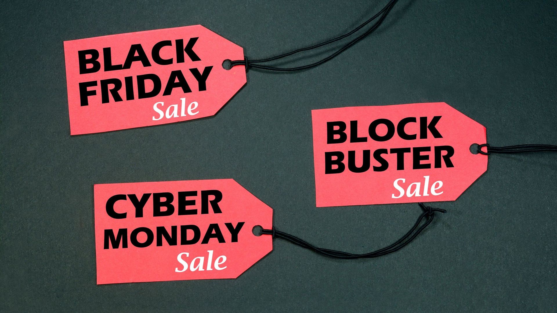 Black Friday Sale text on Sale Tags