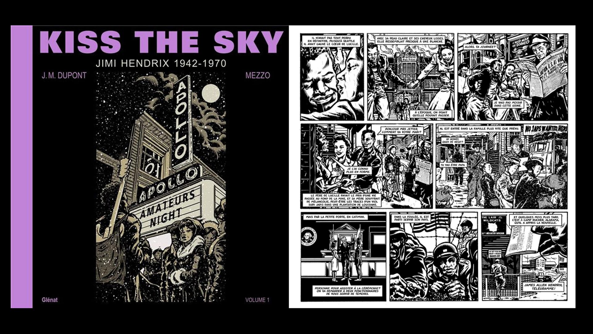 ''Kiss the sky, Jimi Hendrix 1942-1970, Volume 1'', chez Glénat