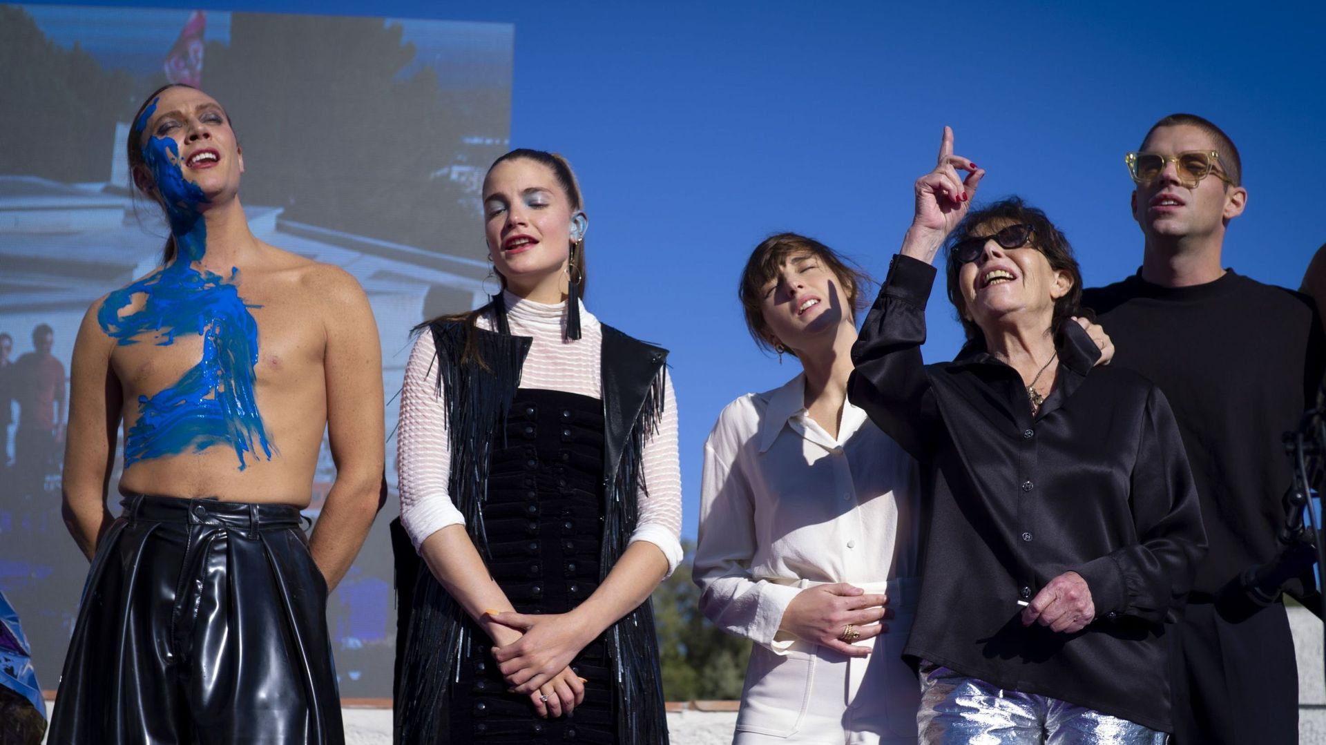 Romain Brau, Claire Laffut, Juliette Armanet, Dani et Hervé lors d'un hommage au chanteur Christophe à Hyères le 18 octobre 2020