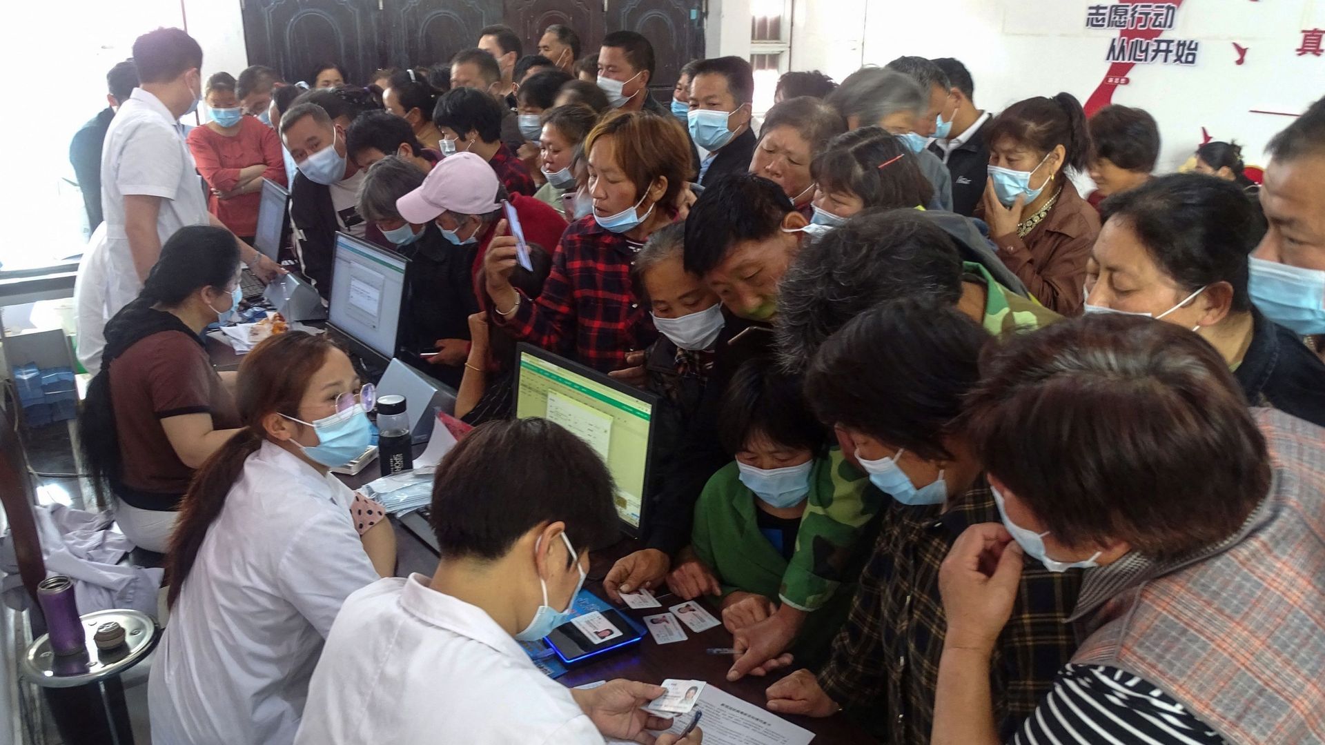 Un centre de vaccination dans le comté de Linquan, ville de Fuyang, dans la province chinoise de l’Anhui. Photo d’illustration
