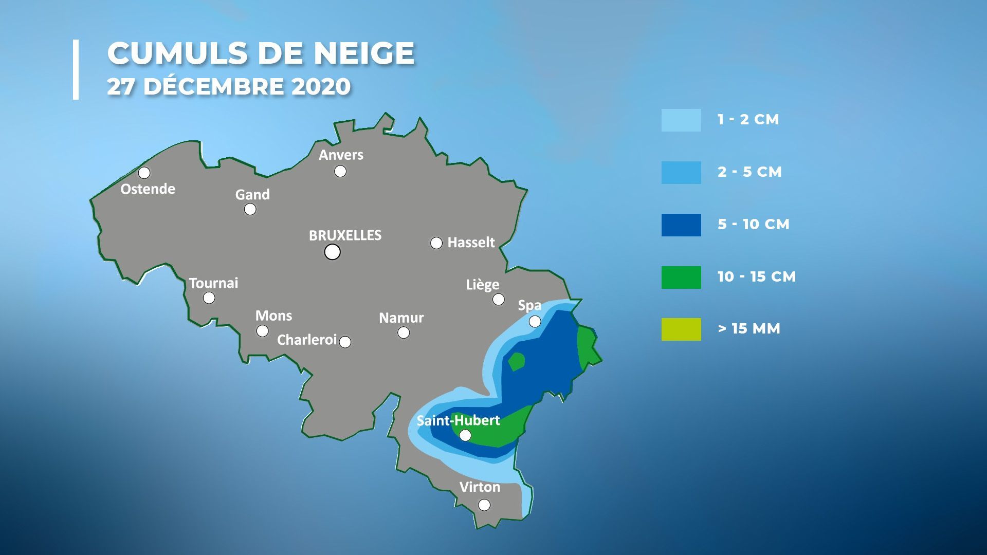 cumuls de neige pour le 27 décembre