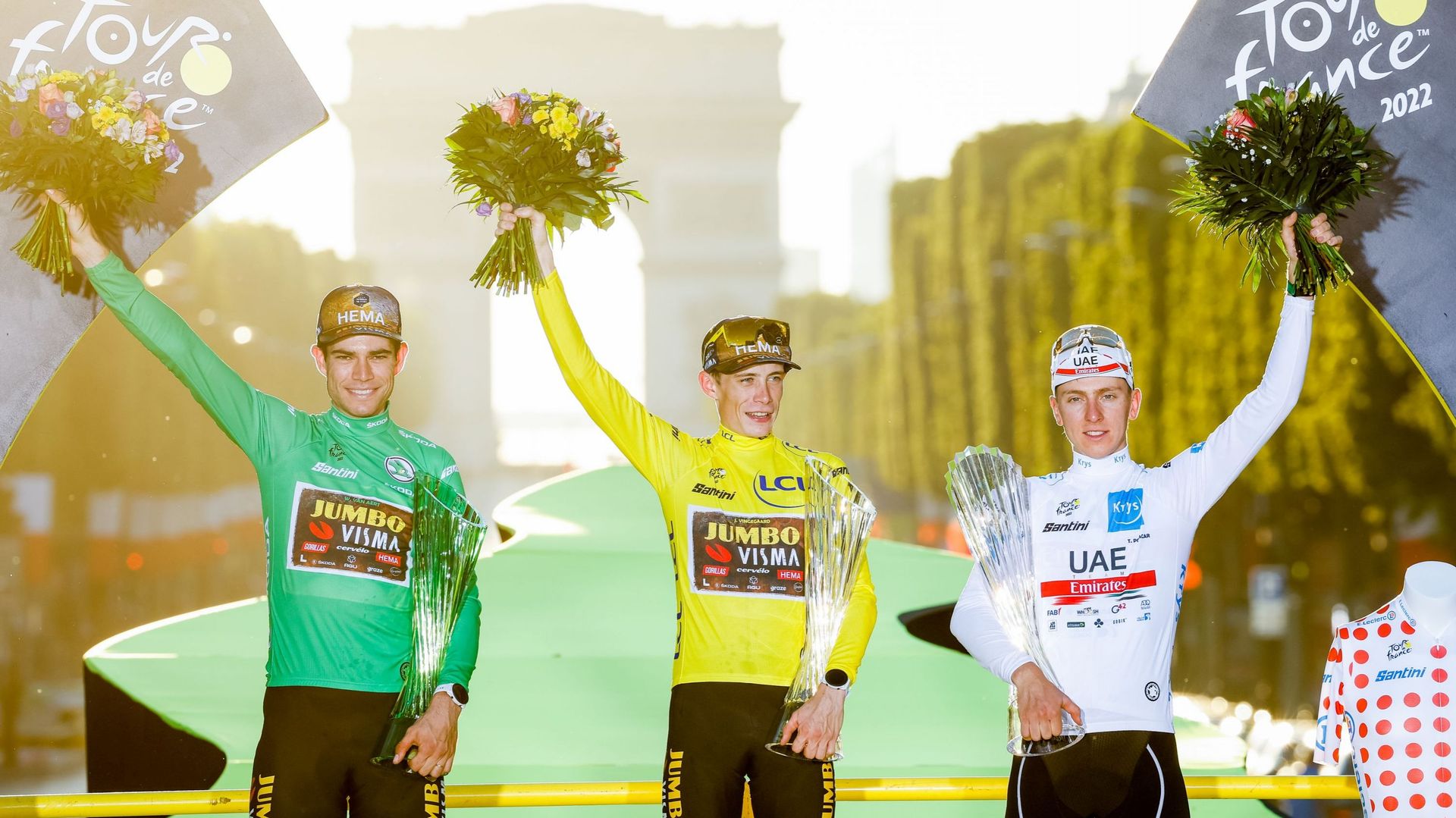Tour de France : Wout van Aert, Jonas Vingegaard et Tadej Pogacar en 2022