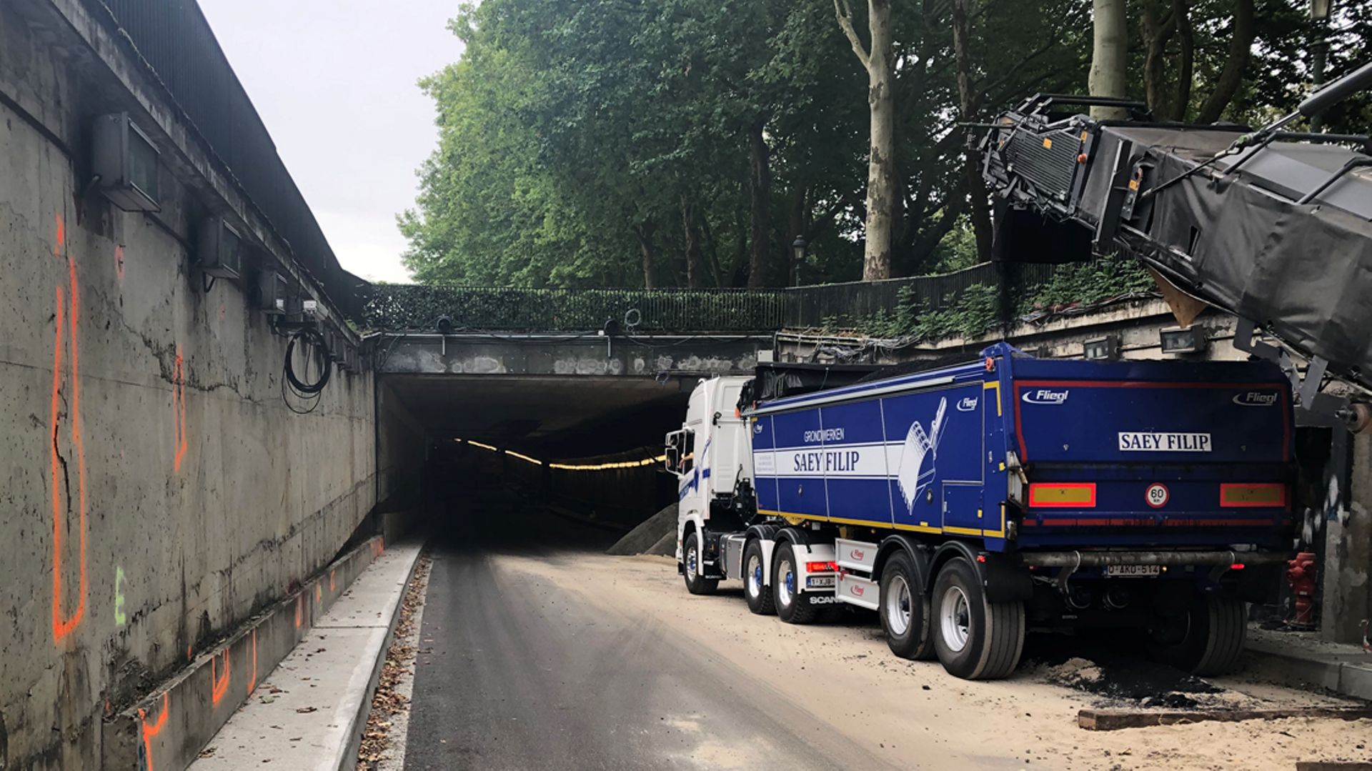 Le tunnel Léopold 2 en travaux pendant l'été