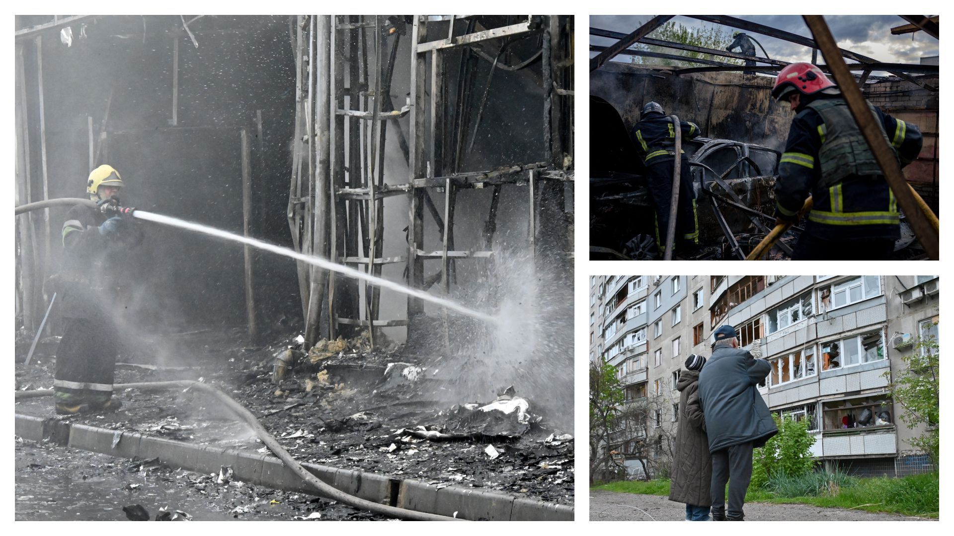 Images du travail des pompiers à Kharkiv en avril 2022