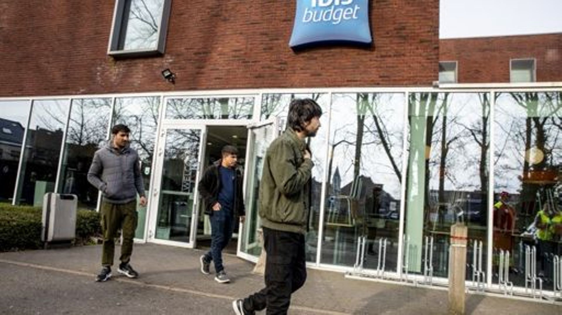 Illustration picture shows the Ibis Budget Hotel in Ruisbroek, Sint-Pieters-Leeuw, Thursday 16 February 2023. Following the evacuation of the squatted so-called Palais des Droits – Rechtenpaleis building, at the Paleizenstraat – Rue des Palais, lots of as