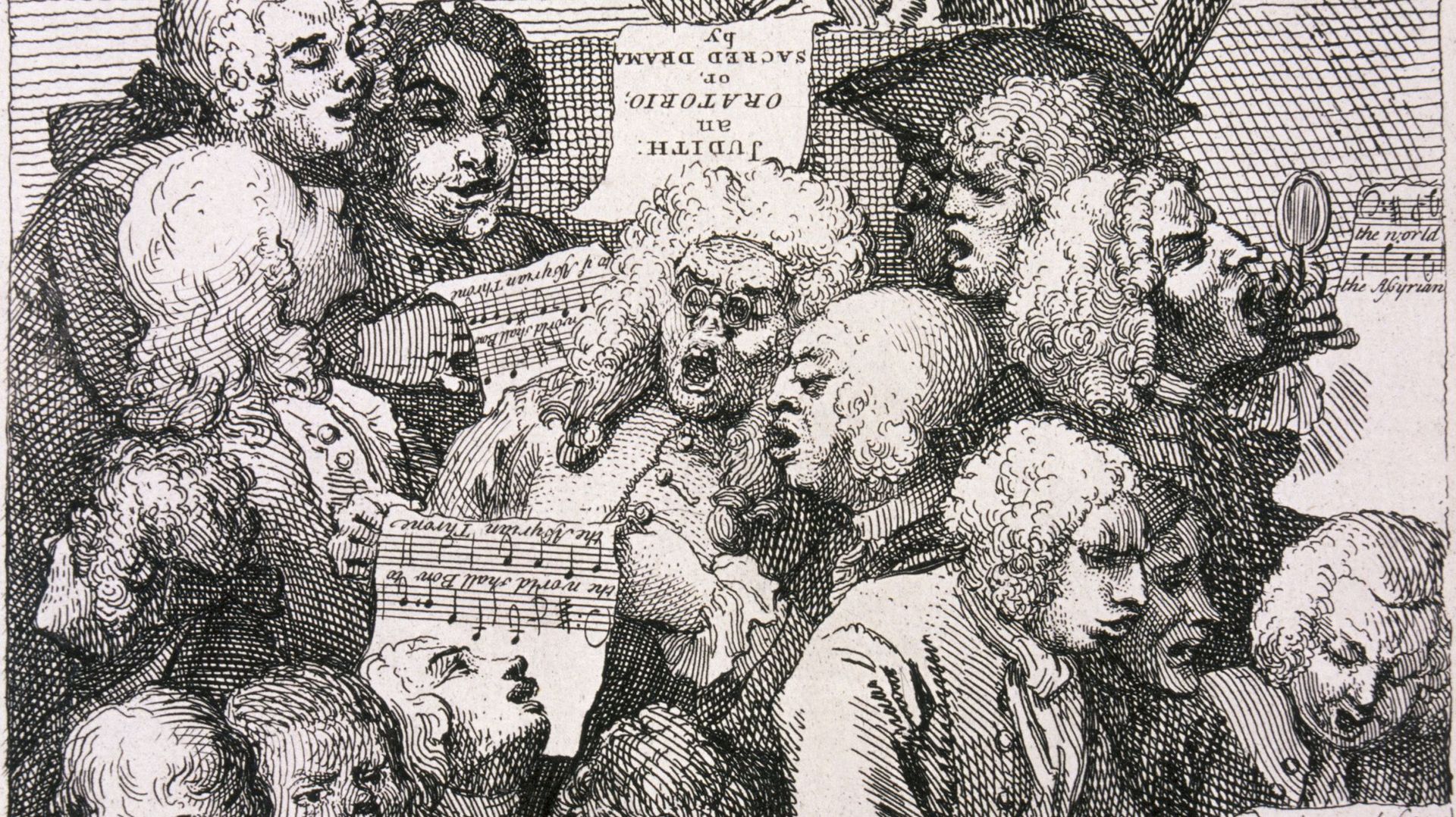 'A chorus of singers', 1732. Artist: William Hogarth