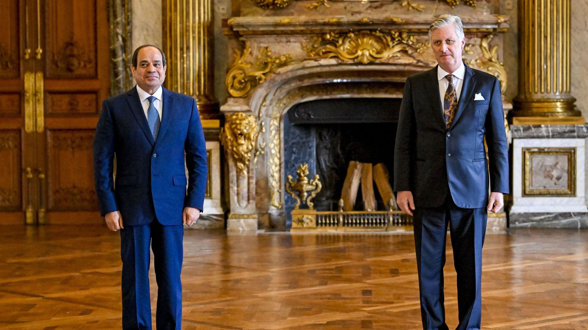 Le président al-Sissi et le Roi Philippe, ce mercredi au Palais royal de Bruxelles