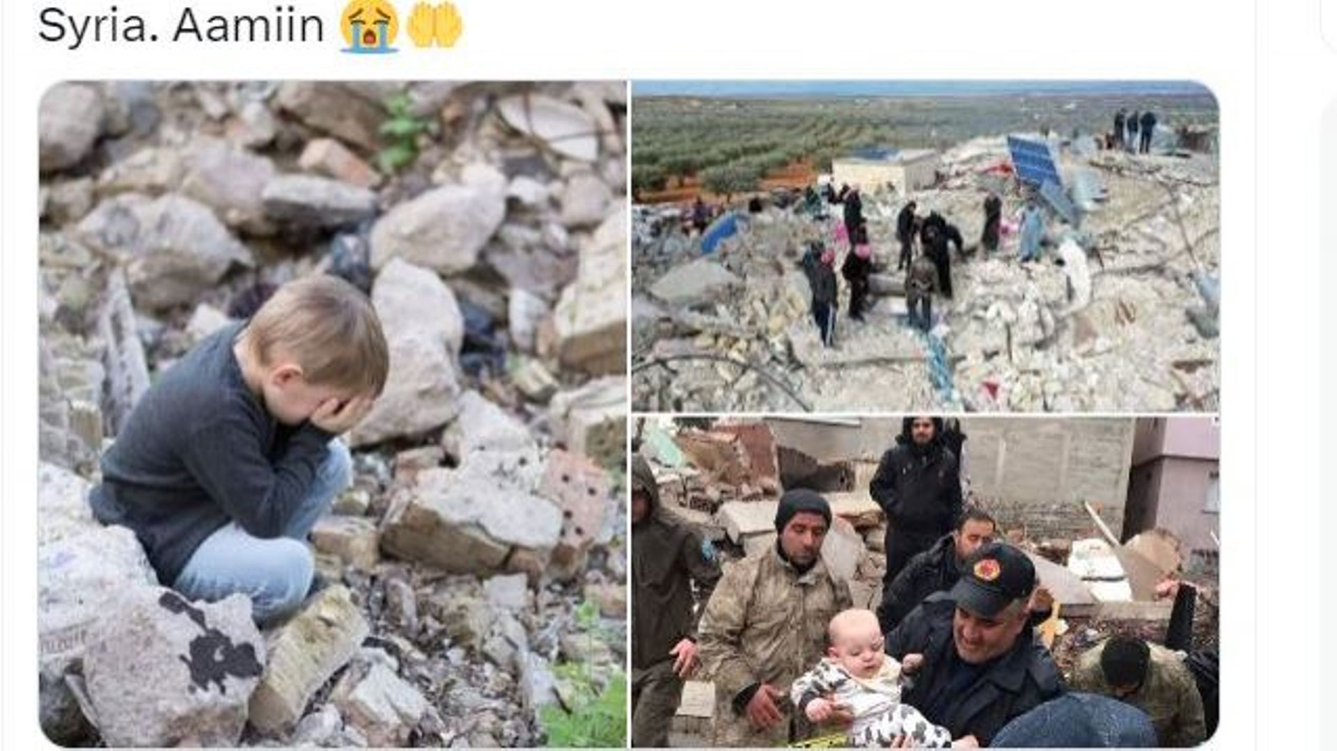 Une photo d’un petit garçon pleurant est présentée comme liée au séisme qui a frappé la Turquie et la Syrie alors qu’elle provient de la banque d’images Shutterstock.