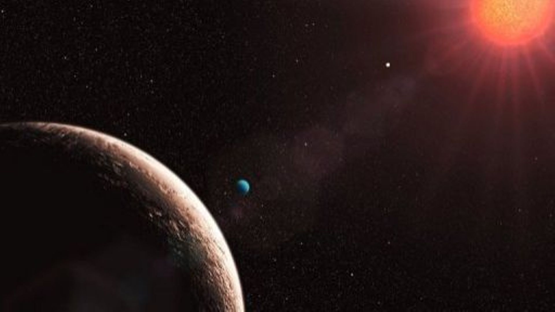 Photo fournie par l'Observatoire austral européen (ESO) en 2009 montrant la planète Gilese, la plus légère des exoplanètes découverte jusqu'ici.