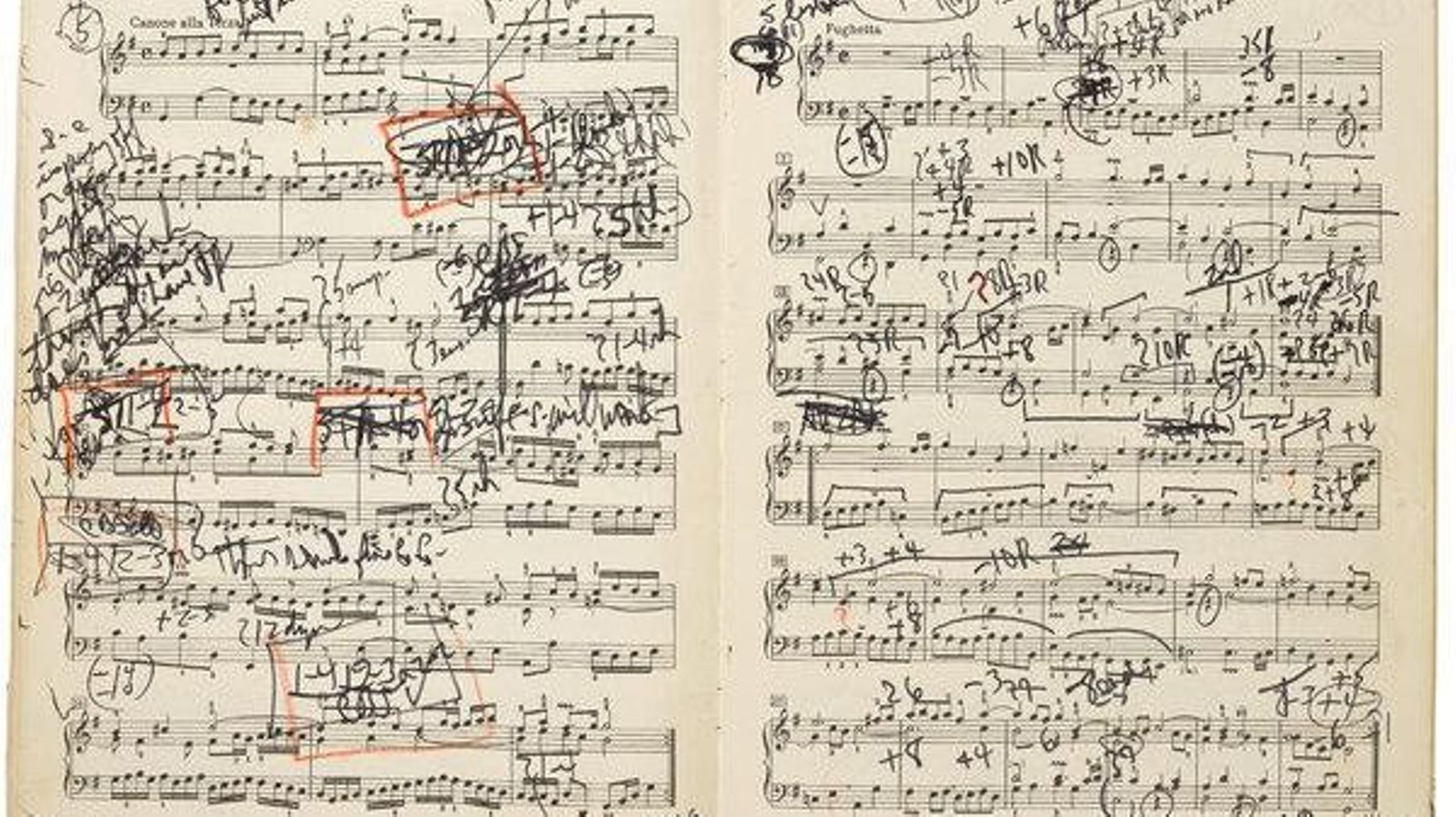 Annotations de Glenn Gould pour les neuvième et dixième variations.