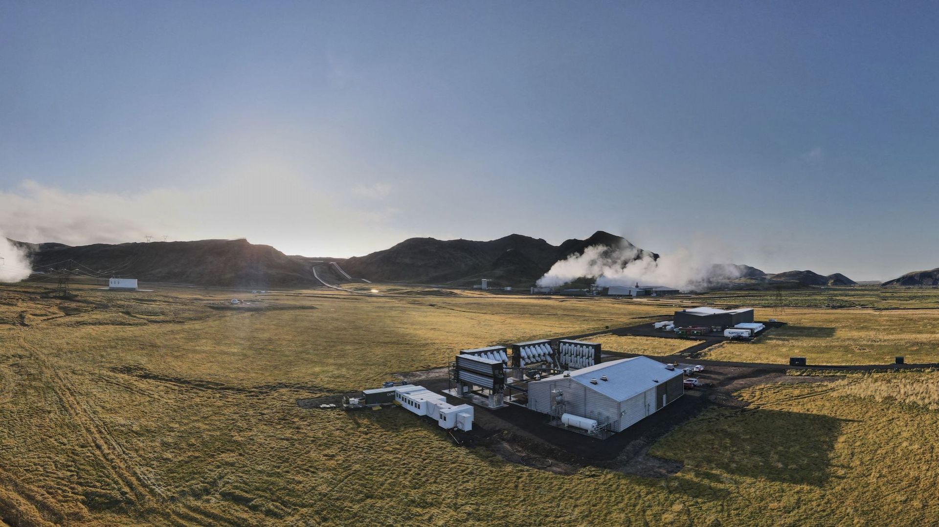 La centrale de captage du CO2 de Climeworks située à Hellisheidi en Islande