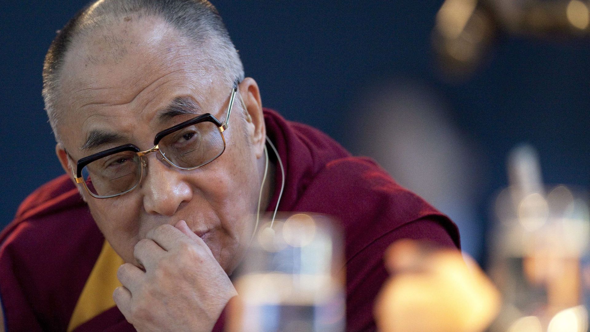 Le Dalai Lama durant une conférence au Brésil le 17 septembre 2011