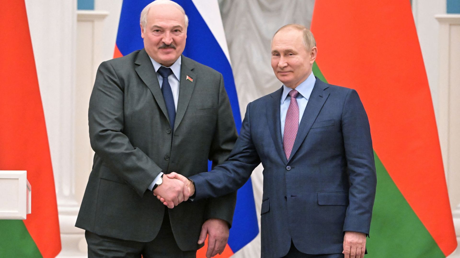 Alexander Loukachenko et Vladimir Poutine, le 18 février 2022