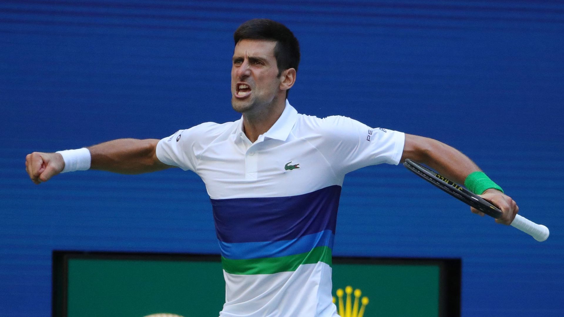 Novak Djokovic exulte après sa victoire
