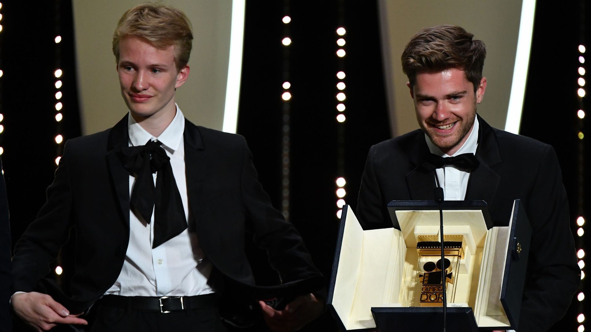Victor Polster et Lukas Dhondt à Cannes, lorsque "Girl" a remprté la Caméra d'Or