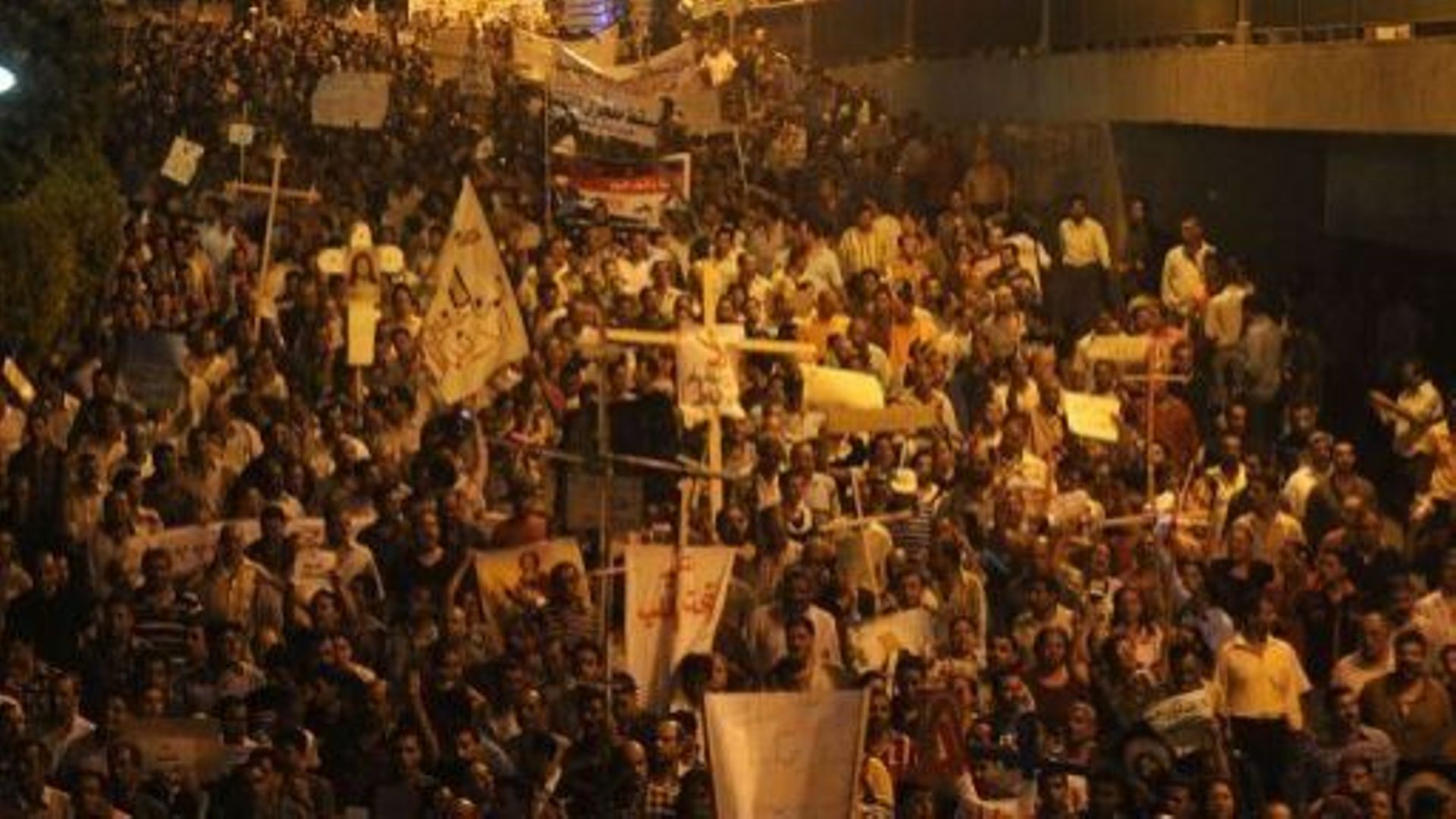 Des milliers de Coptes manifestent au Caire, le  9 octobre 2011
