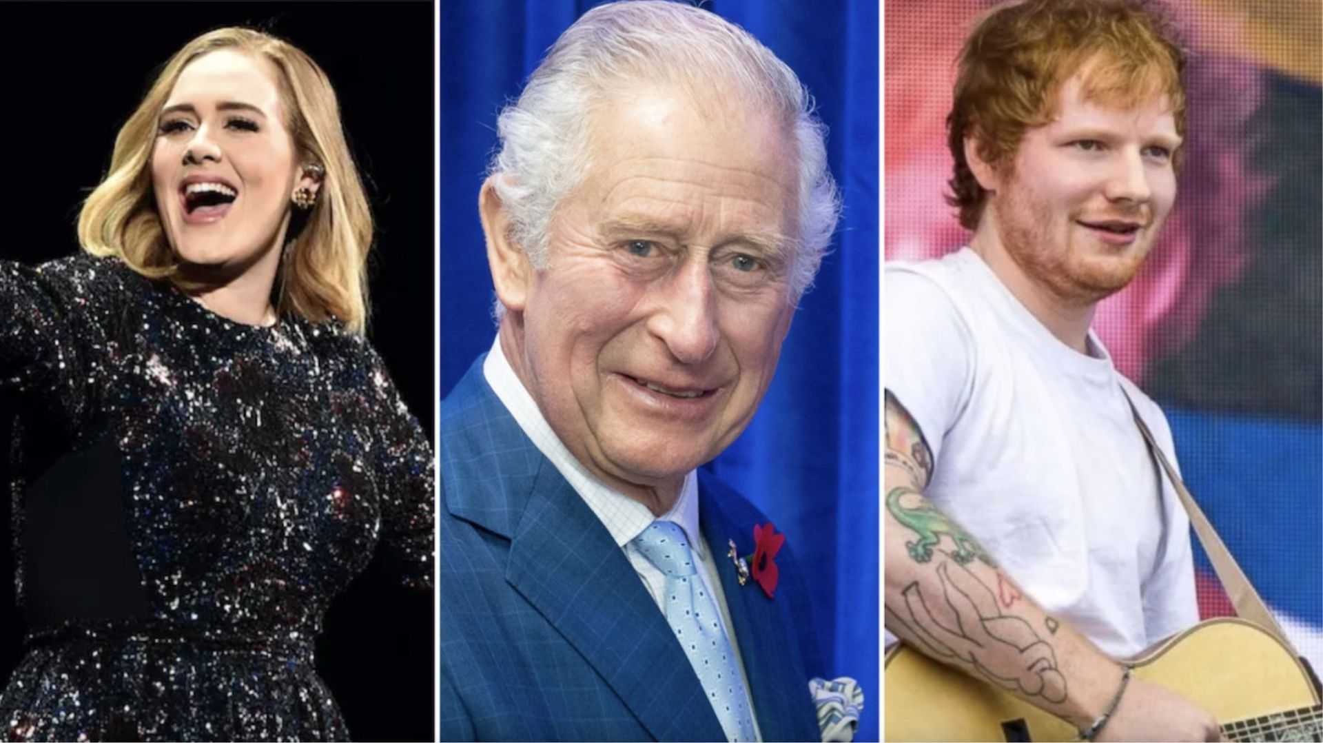 Adele, King Charles III et Ed Sheeran 
