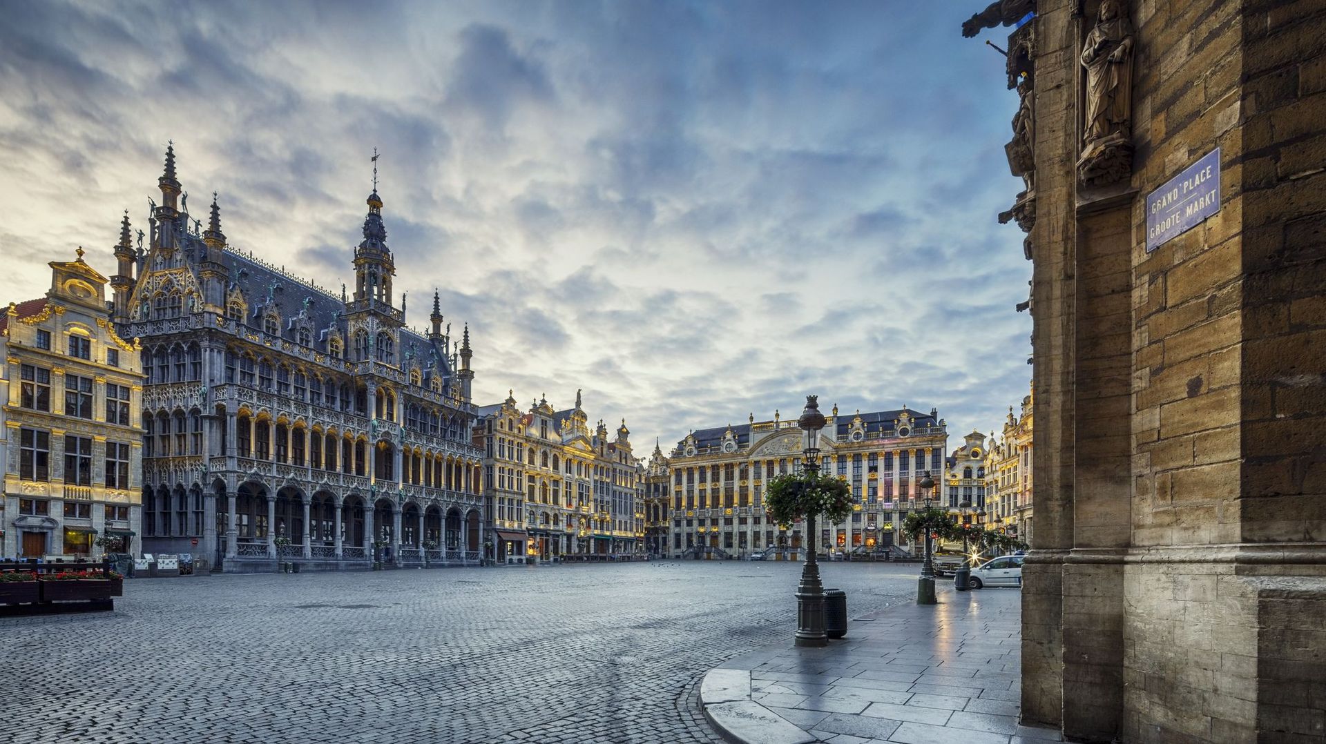La Grand Place de Bruxelles vide en pleine pandémie de coronavirus.
