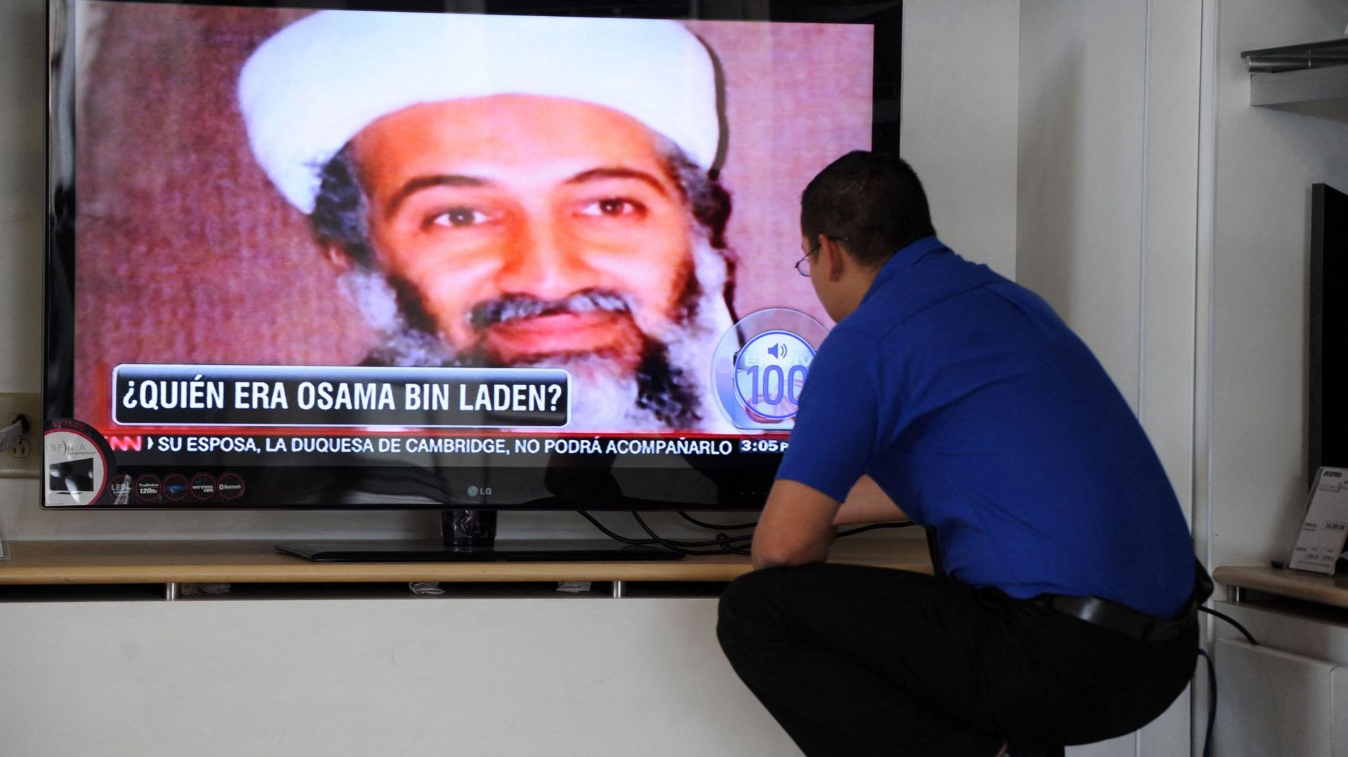 Oussama Ben Laden sur un écran de télévision au Honduras