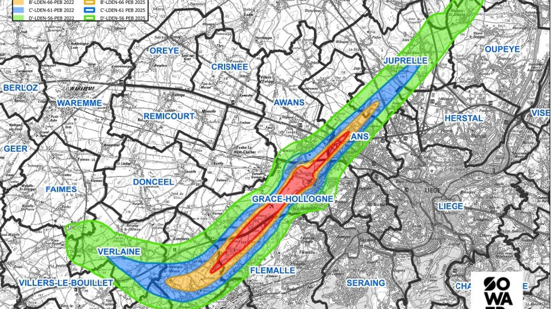 Nouveau plan d'exposition au bruit de l'aéroport de Liège : 576 nouvelles habitations concernées par des primes ou des rachats