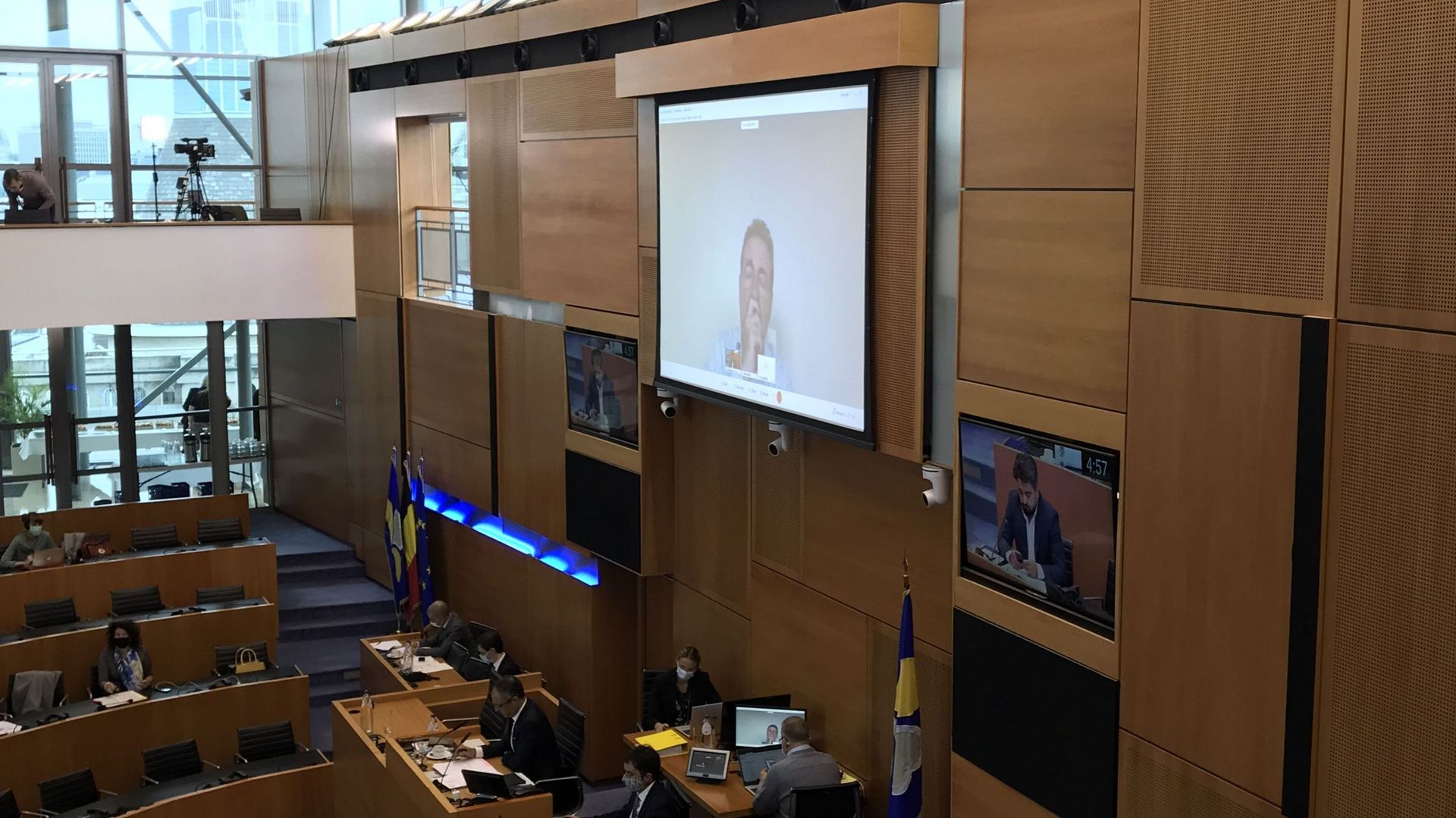 Le ministre-président de la Région de Bruxelles-Capitale Rudi Vervoort, auditionné par vidéoconférence dans le cadre de la commission spéciale Covid 