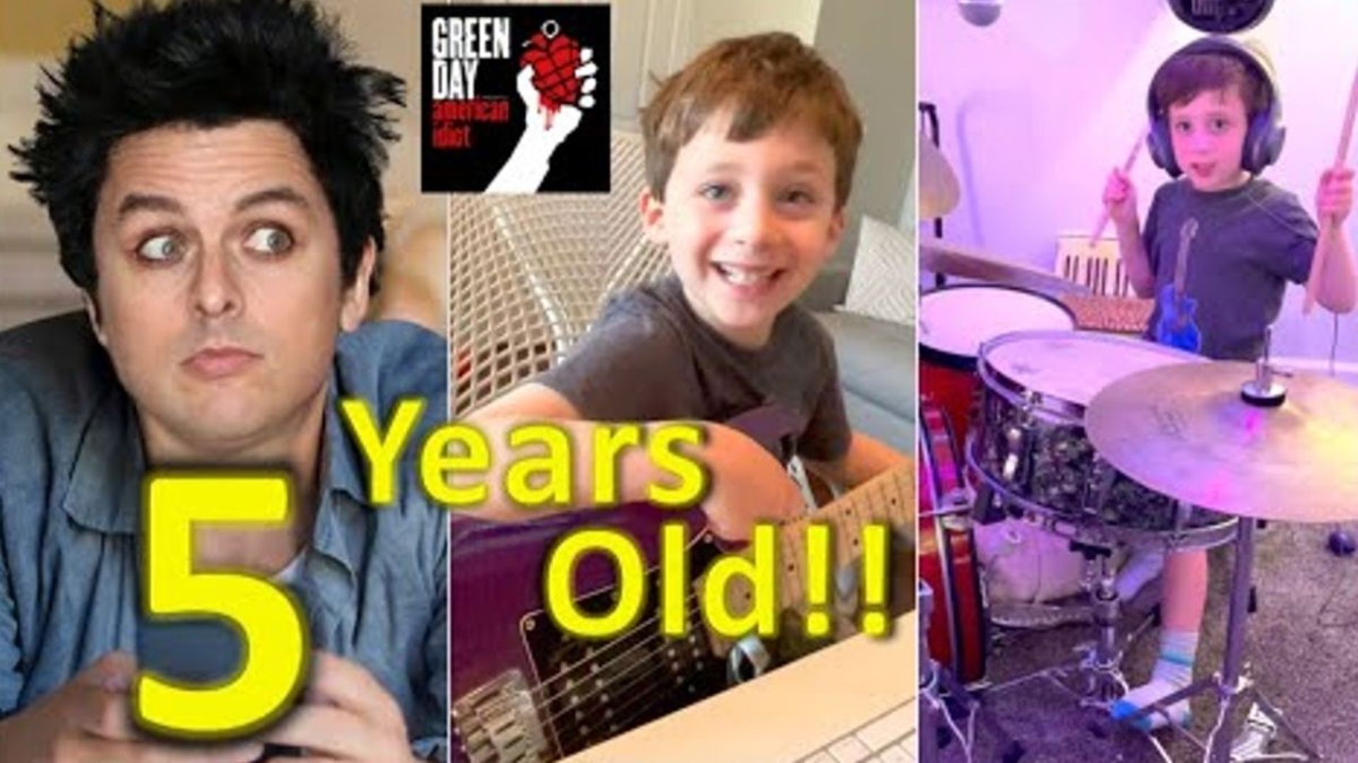 Incroyable : ce petit bout de 5 ans reprend Green Day en jouant de tous les instruments