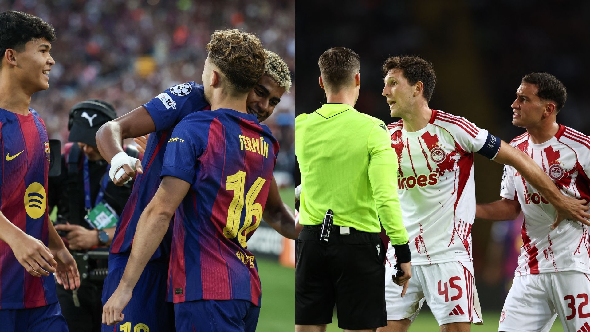 Ligue des champions : l’arbitre se troue et permet à Barcelone de dérouler contre l’Olympiakos