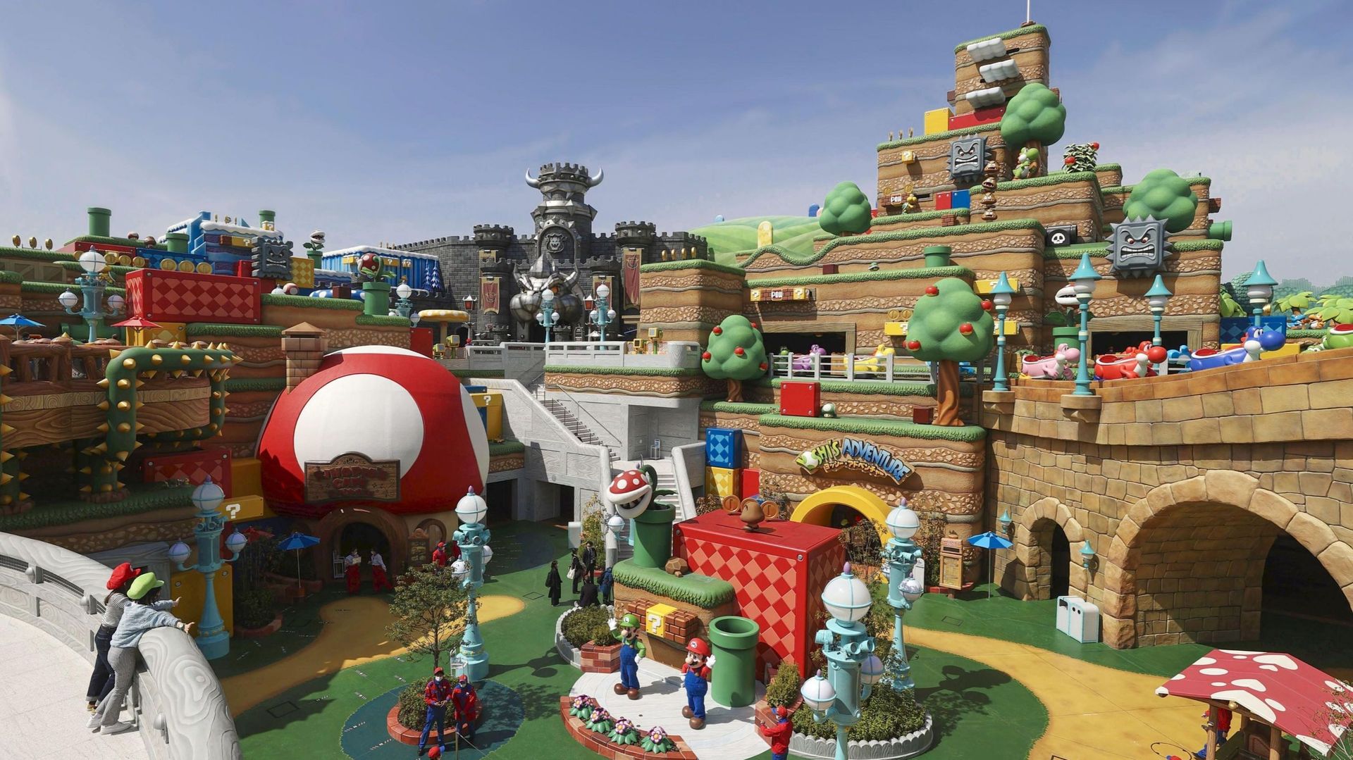 "Super Nintendo World", la nouvelle attraction basée sur la série de jeux "Super Mario Bros." de Nintendo Co., aux Universal Studios Japan d’Osaka.