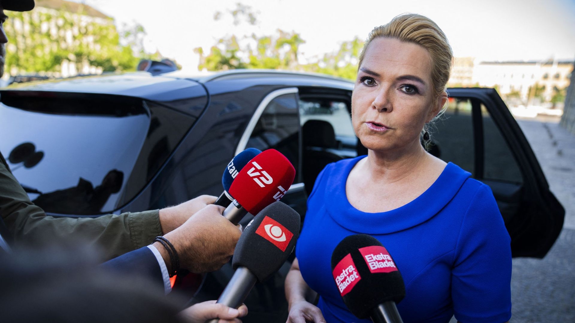 Inger Støjberg, l’ex-ministre danoise en charge de l’immigration, à son arrivée jeudi au tribunal à Copenhague.