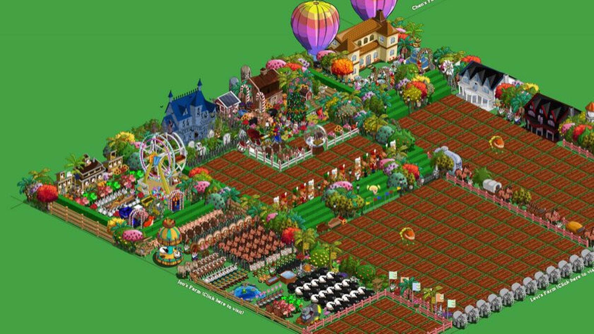 Le jeu Farmville jouable sur Facebook -