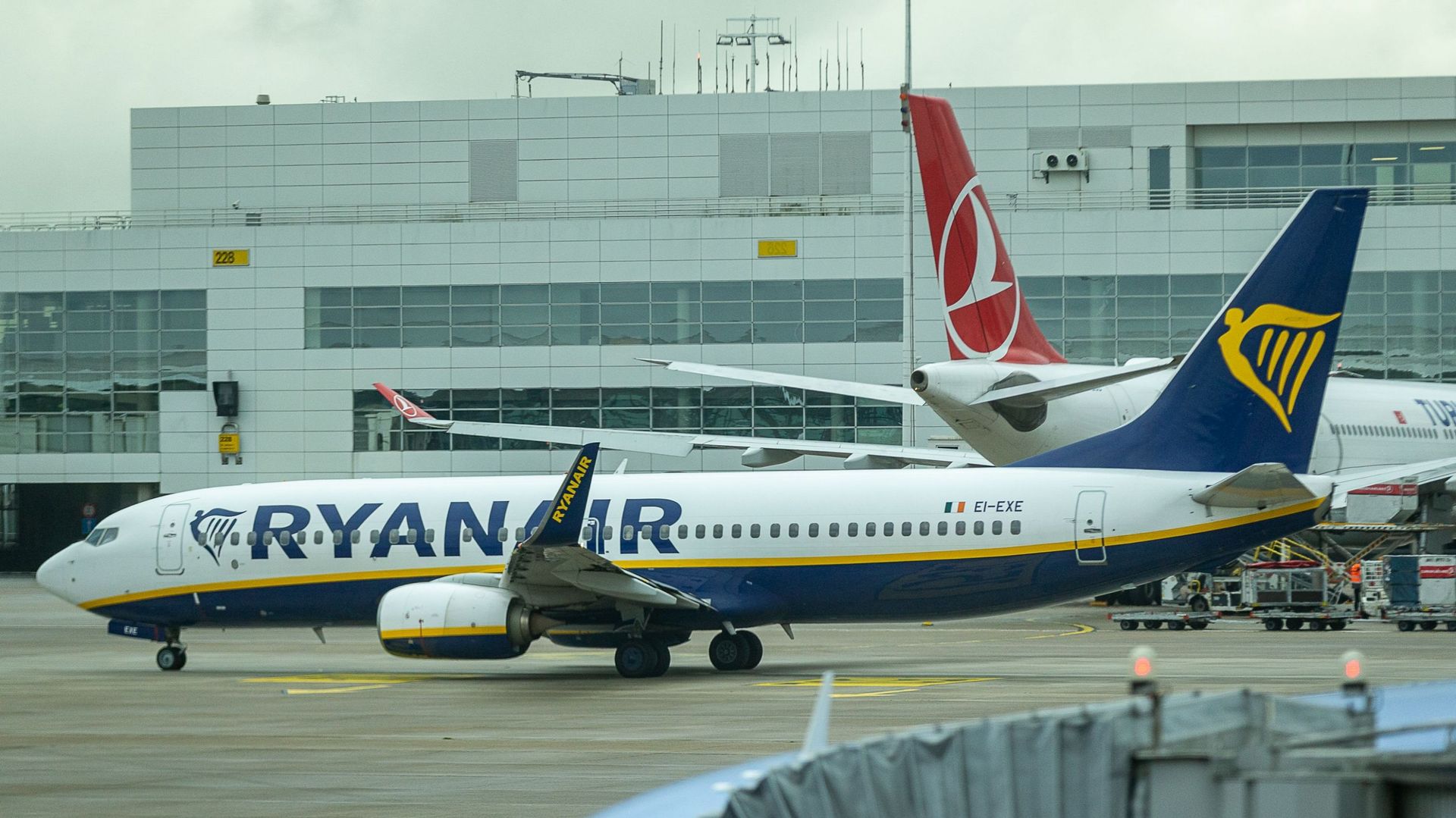 Des avions Ryanair à l’aéroport de Bruxelles-Zaventem le 4 novembre.