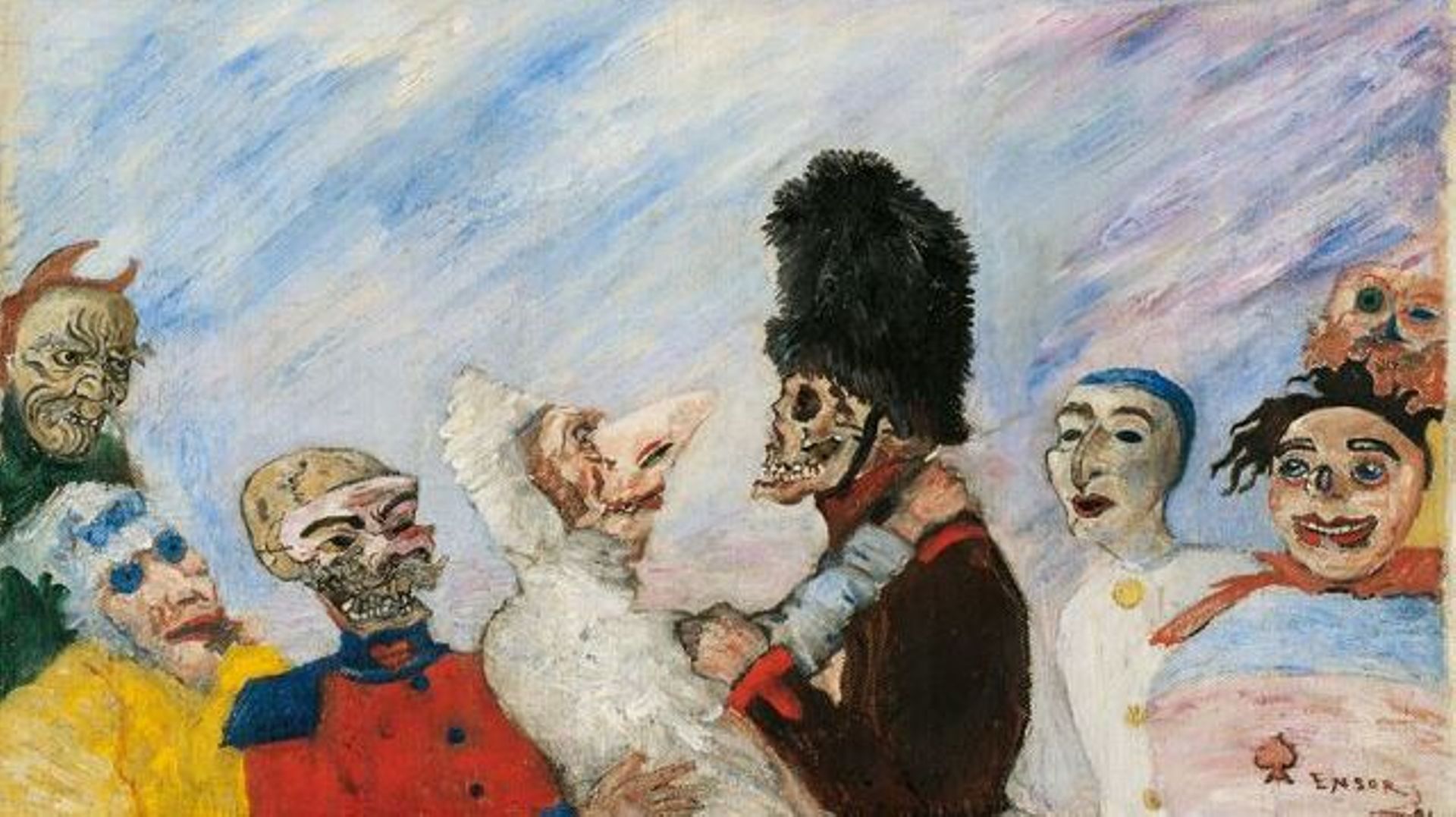 "Squelette arrêtant masques", peinture "inconnue" d'Ensor, adjugée 7,4 M d'euros à Paris