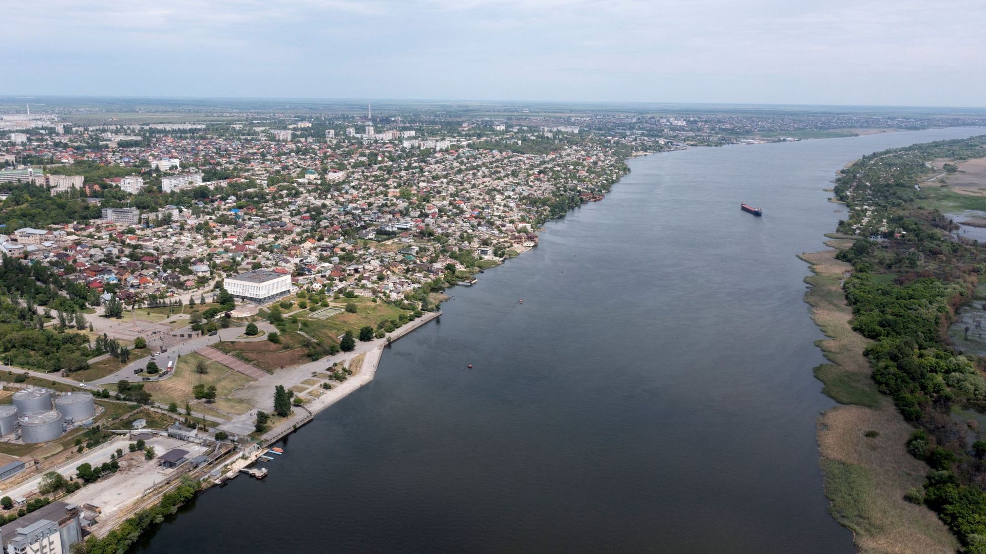 Une vue aérienne de la ville de Kherson, le 20 mai 2022.