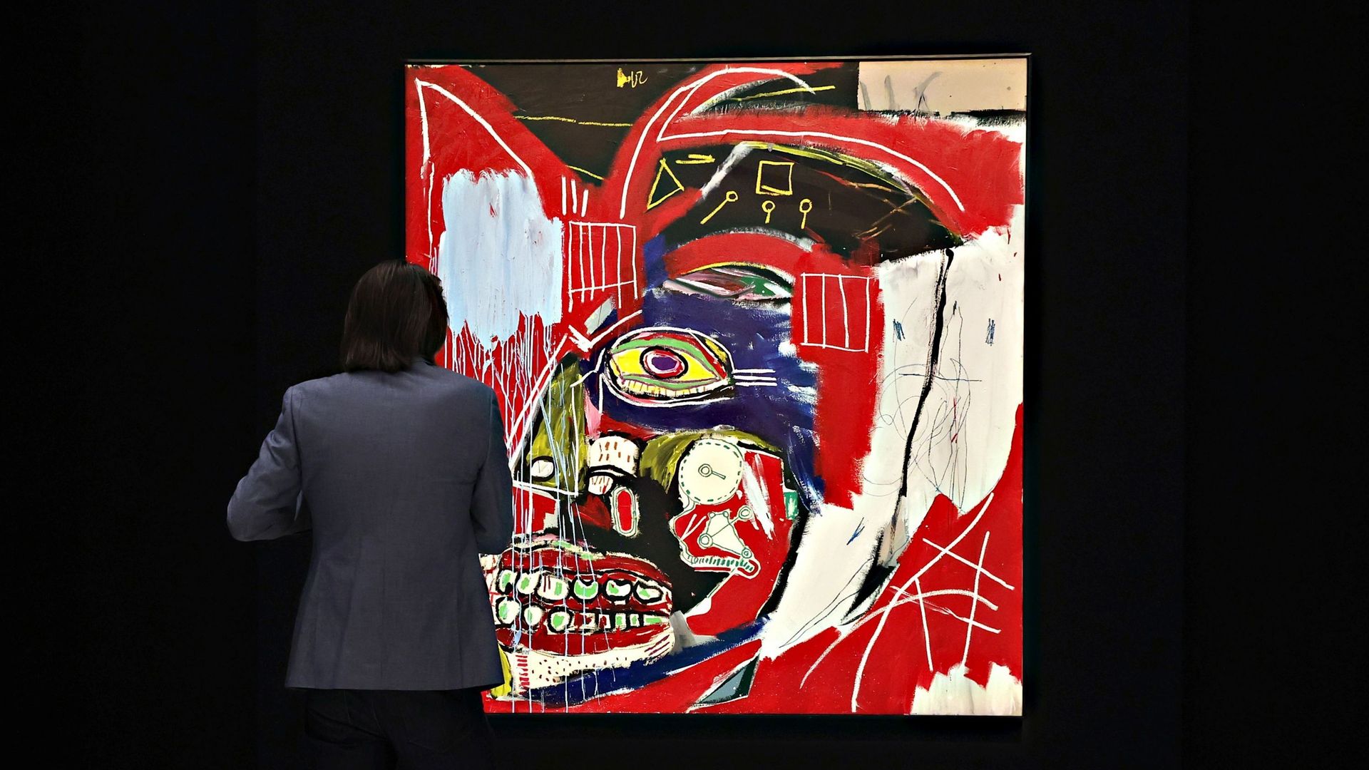 "In This Case" de Jean-Michel Basquiat est exposé lors d’une avant-première de la prochaine vente du soir du 21e siècle chez Christie’s, le 07 mai 2021 à New York.
