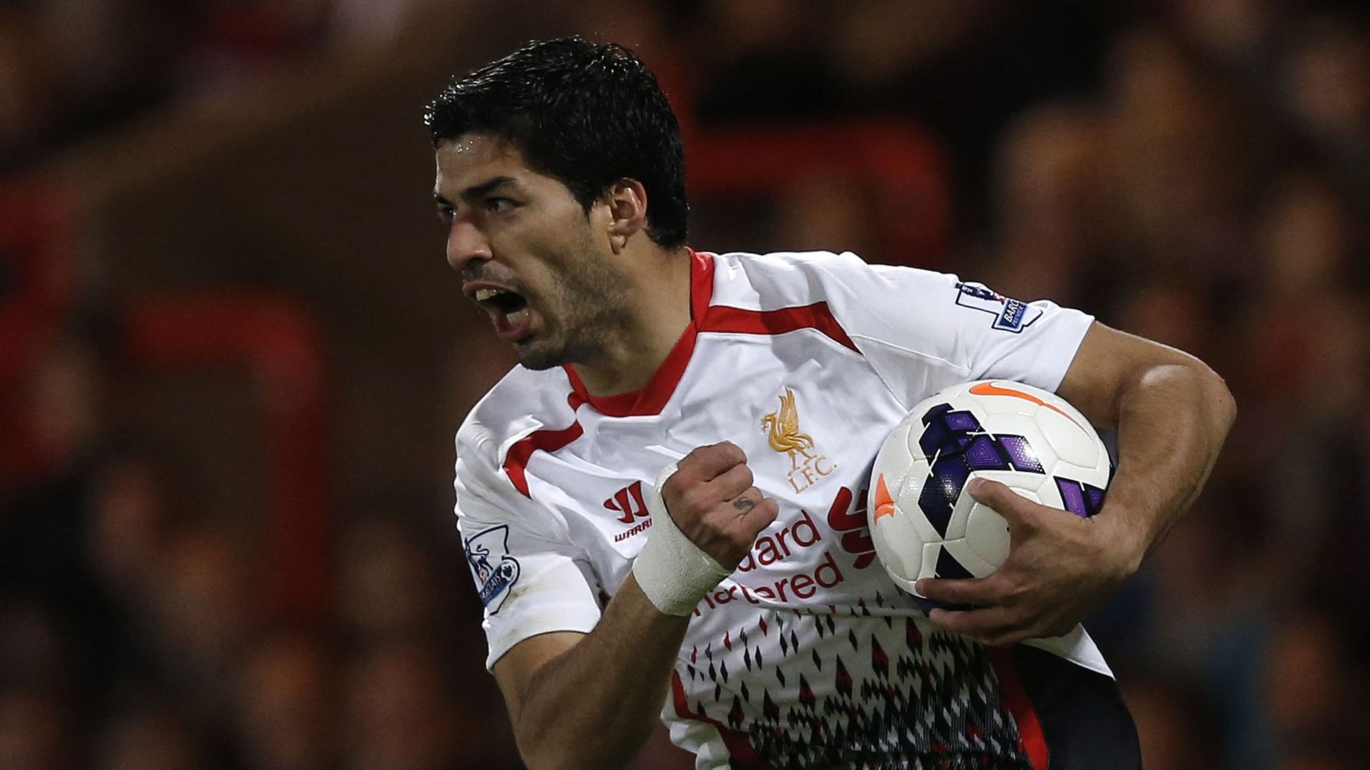Luis Suarez célèbre son but contre Crystal Palace, en mai 2014