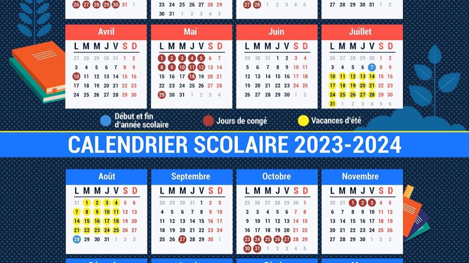 Agenda 2023 2024 Scolaire pour Fille: De Septembre 2023 à juillet