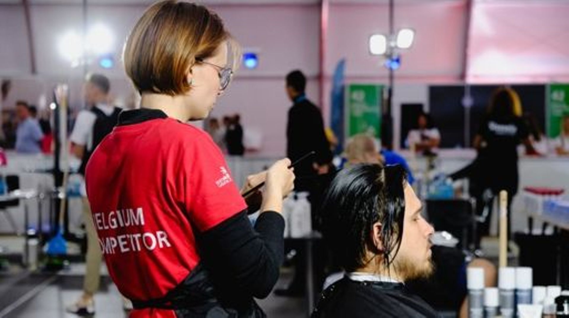 Melusine Simon, hairdressing, pictured during the Euroskills 2023 competition in Gdansk, Poland, Friday 08 September 2023. EuroSkills is a vocational skills competition which is staged as a European championship every two years. Around 400 active particip