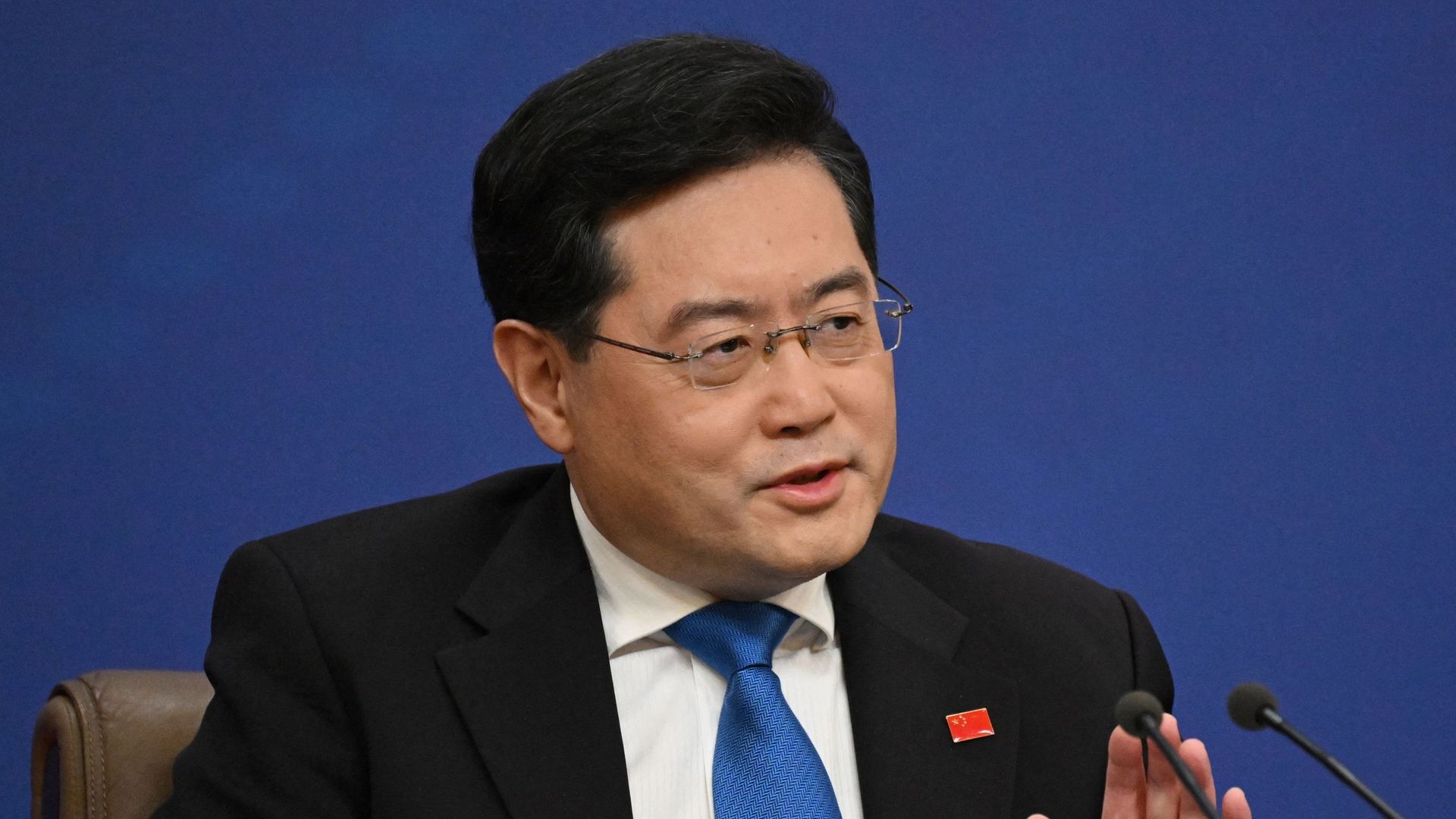 Le ministre chinois des Affaires étrangères Qin Gang s'exprime lors d'une conférence de presse à Pékin, le 7 mars 2023.