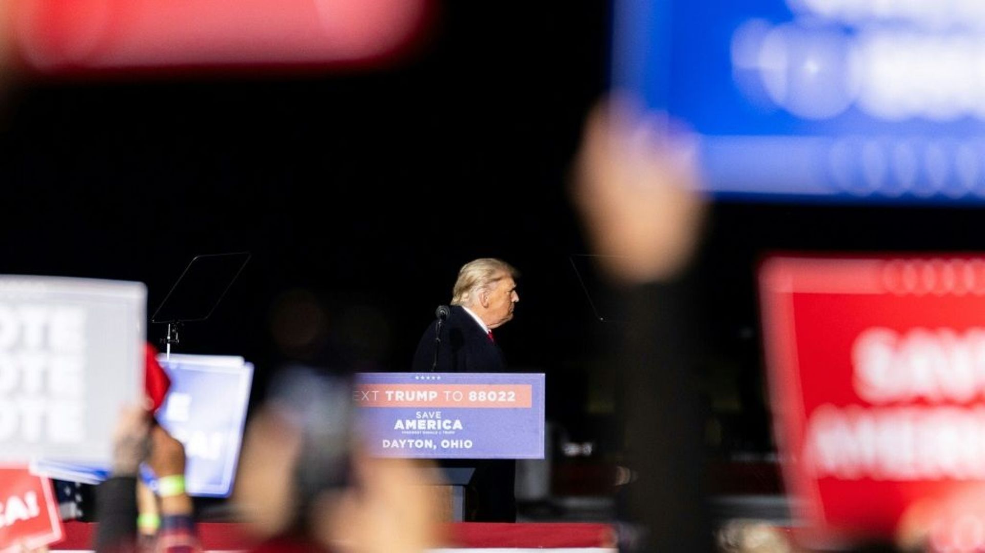 Le président américain Donald Trump, lors d’un meeting de campagne dans l’Ohio, le 7 novembre 2022