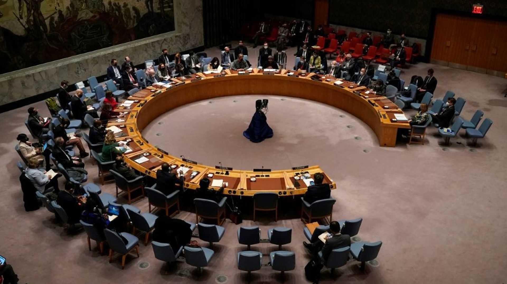 Réunion du conseil de sécurité de l’ONU à New York le 22 février 2022