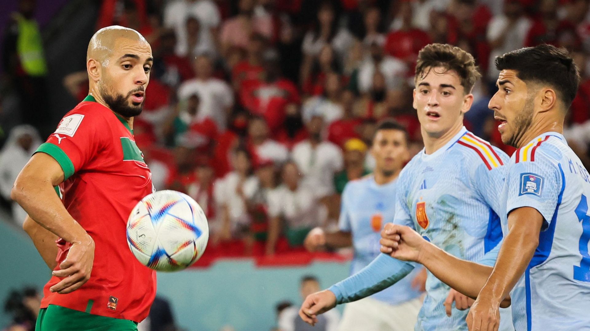 Coupe du monde 2022 : Sofyan Amrabat durant Maroc - Espagne