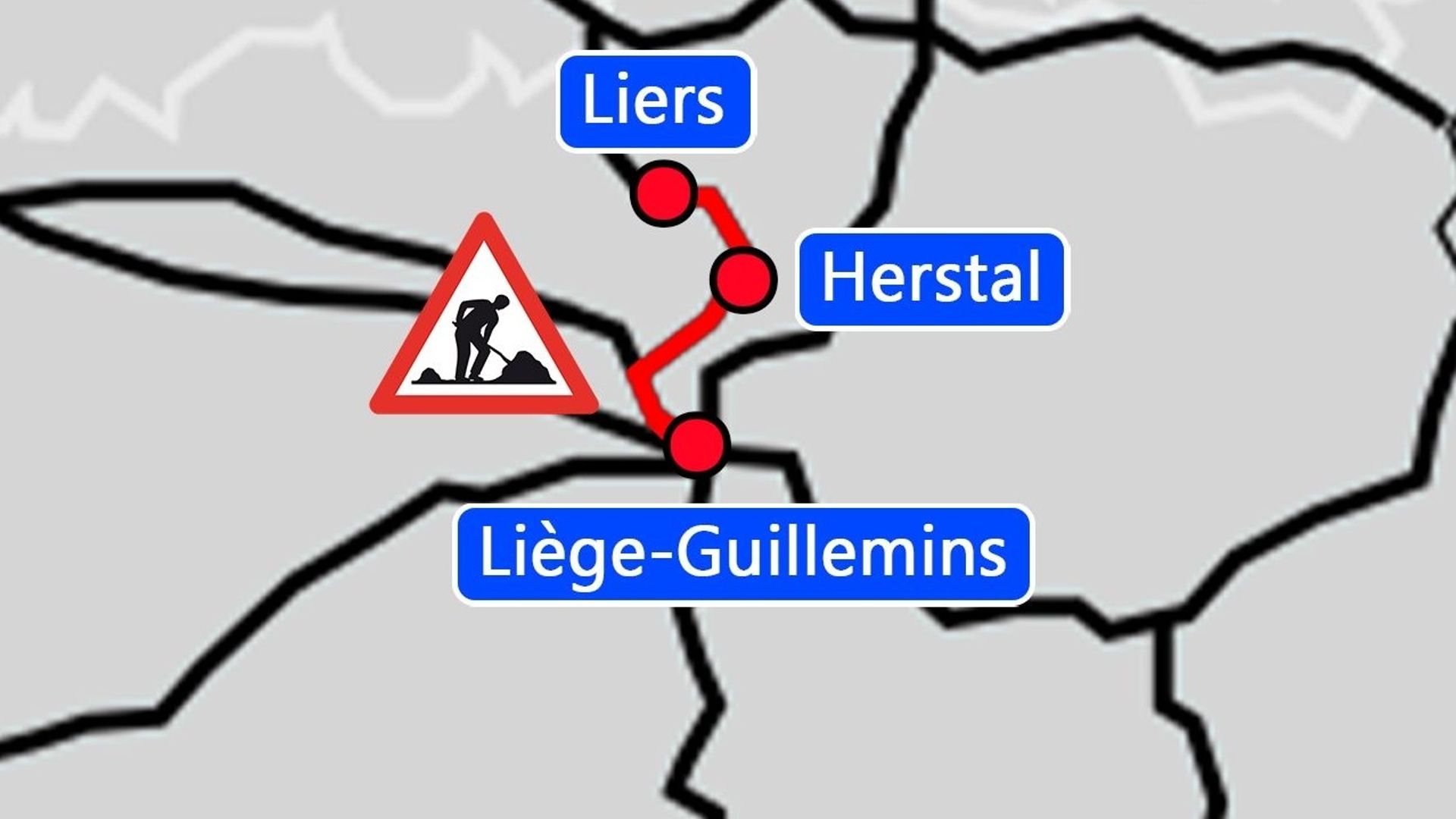 Chantier entre Liège et Herstal/Liers
