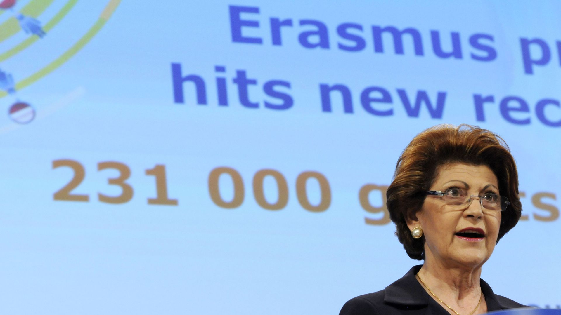 La commissaire européenne à l'Education, à la Culture et à la Jeunesse Androulla Vassiliou en mai 2012 