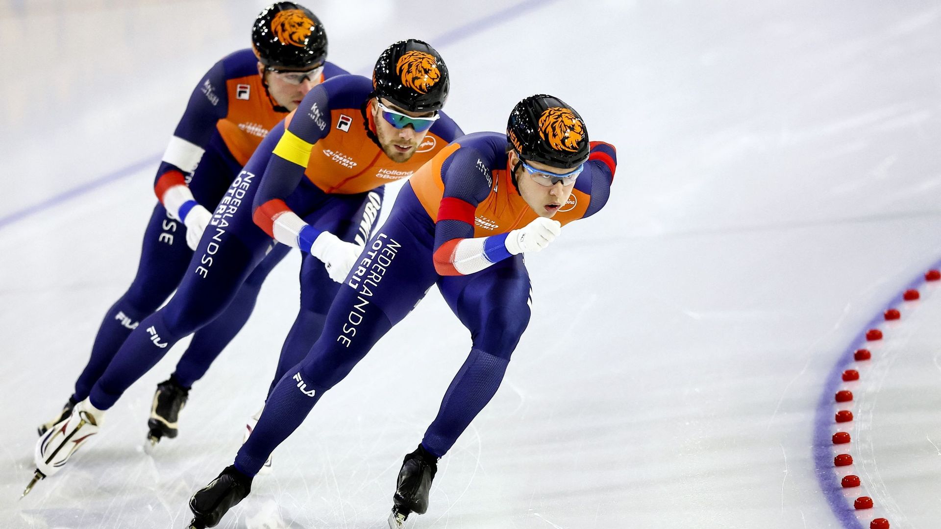 L’équipe de patinage de vitesse néerlandaise.