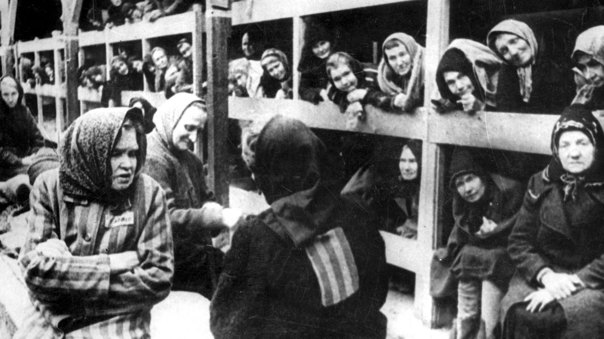 Photos de femmes survivantes d'Auschwitz, prise à la libération du camp en 1945.