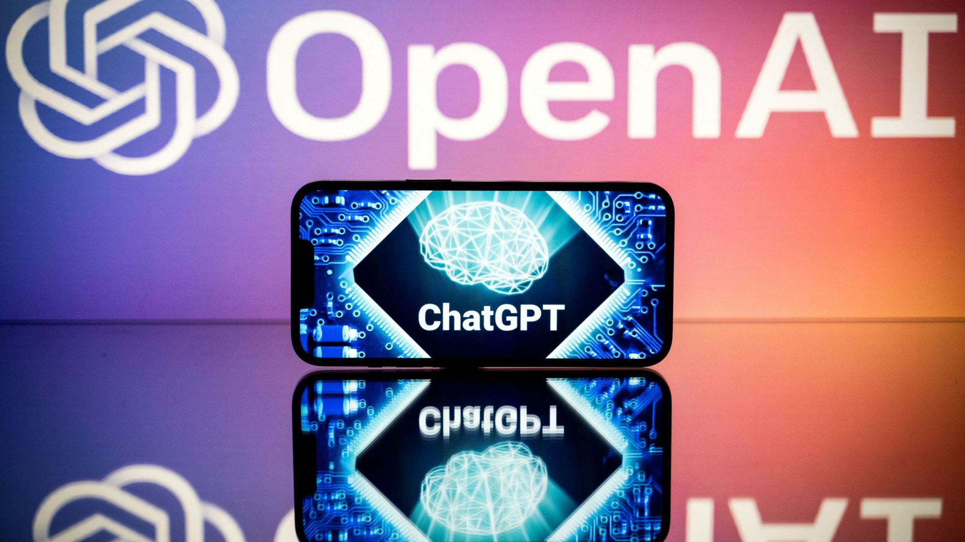 Les logos d’OpenAI et ChatGPT à Toulouse, le 23 janvier dernier.