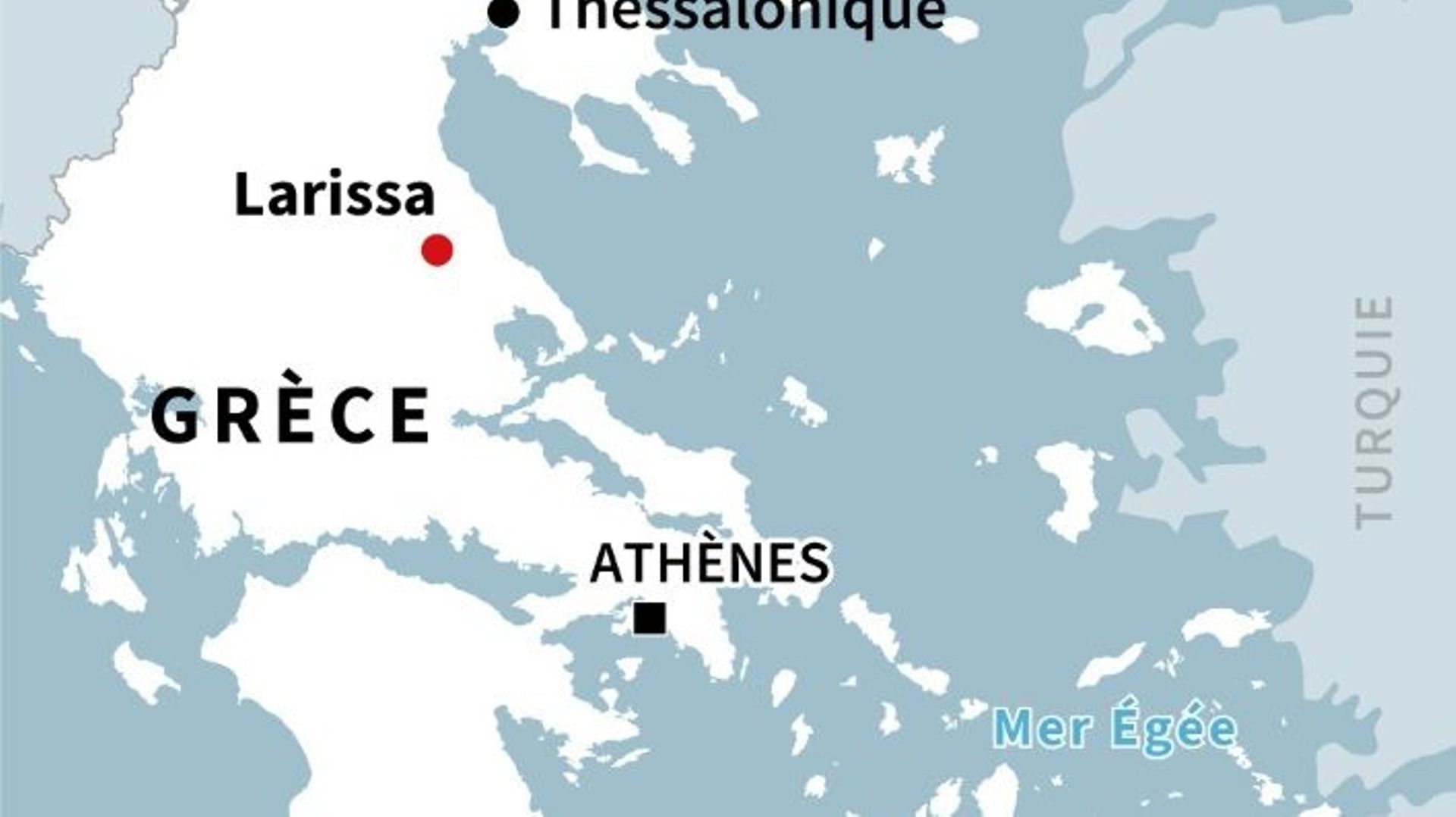 La collision entre deux trains s’est produite à Larissa, dans le centre de la Grèce