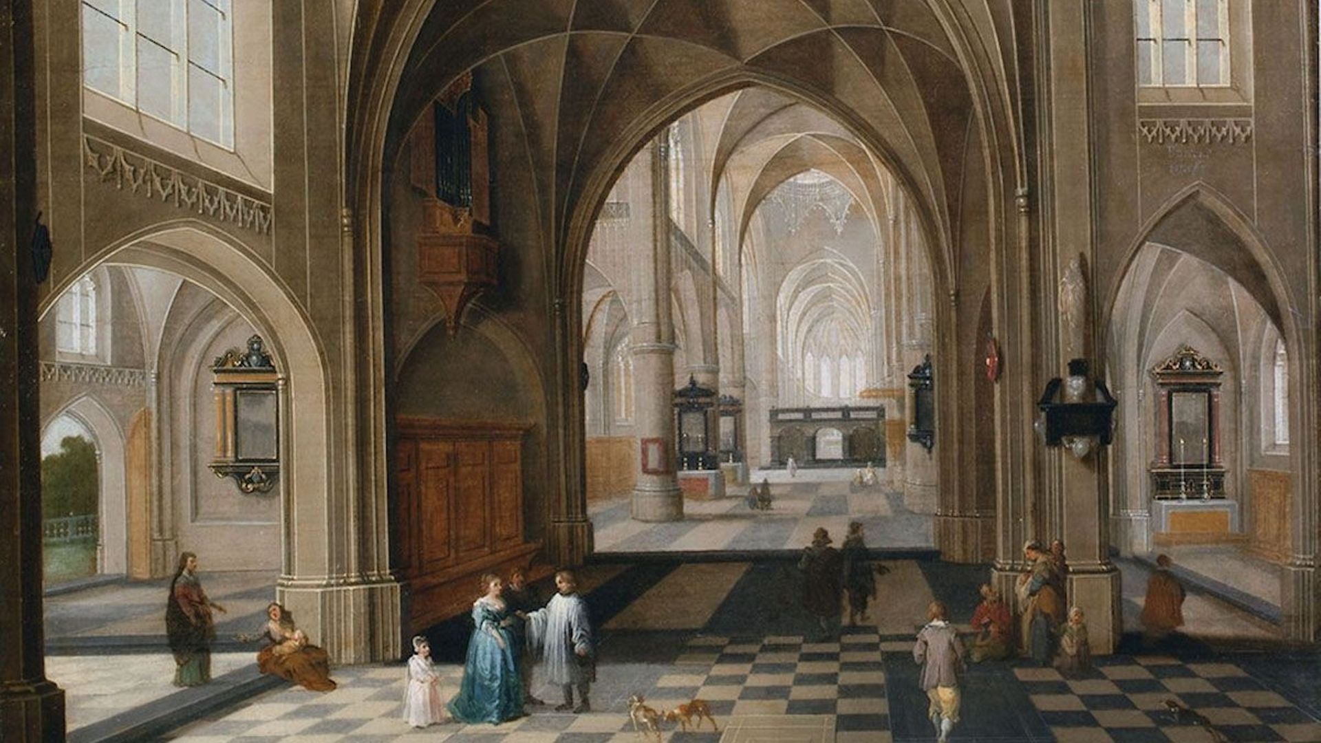 Pieter Neefs I (Anvers, ca 1578 – 1656/1661) Intérieur d’une église animée Huile sur bois