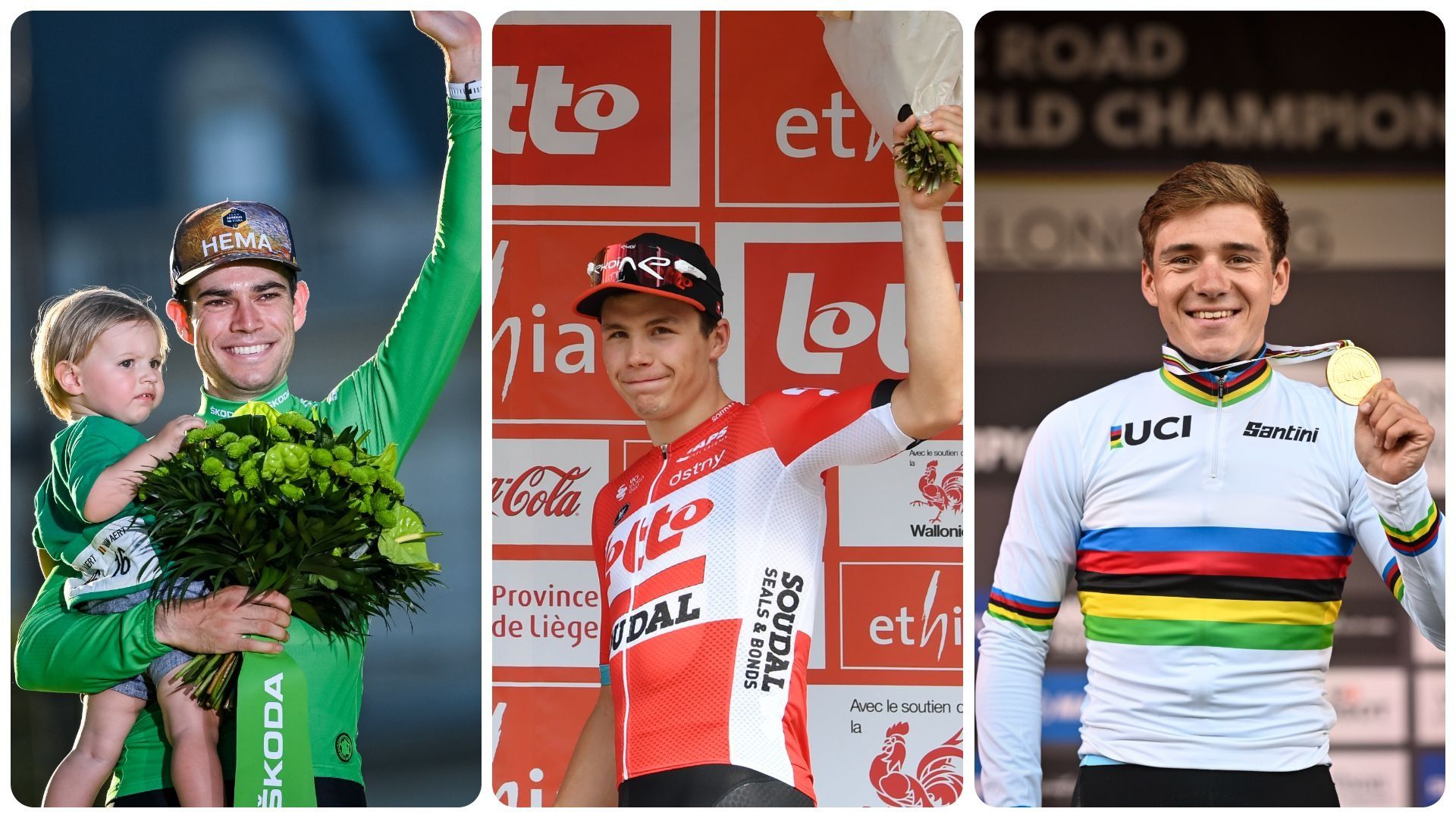 Wout van Aert, Arnaud De Lie et Remco Evenepoel ont participé à la belle saison 2022 des coureurs belges.