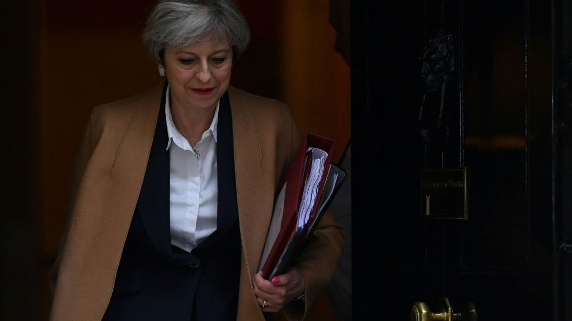 La Première ministre britannique Theresa May, au 10 Downing Street, le 29 mars 2017 à Londres